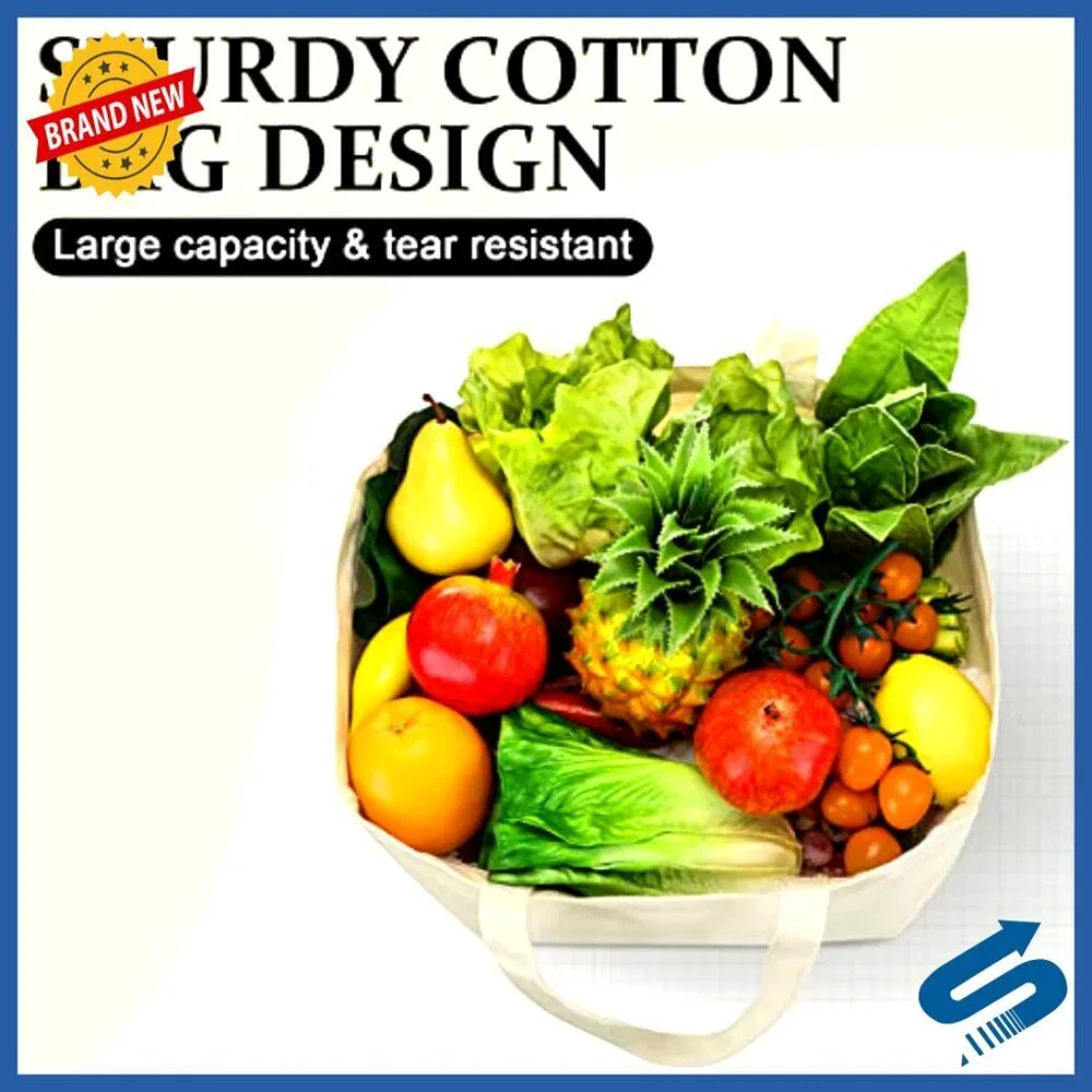 Large Canvas Tote Bags Reusable Grocery Shopping Bulk Pack Eco Friendly